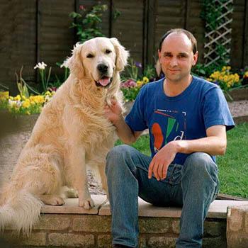 Image of dog with man