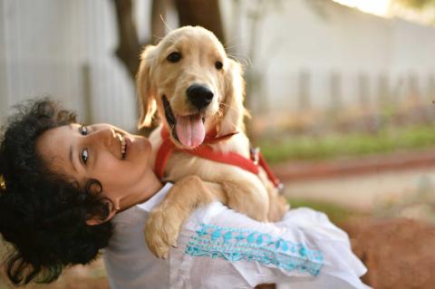 puppy cuddling