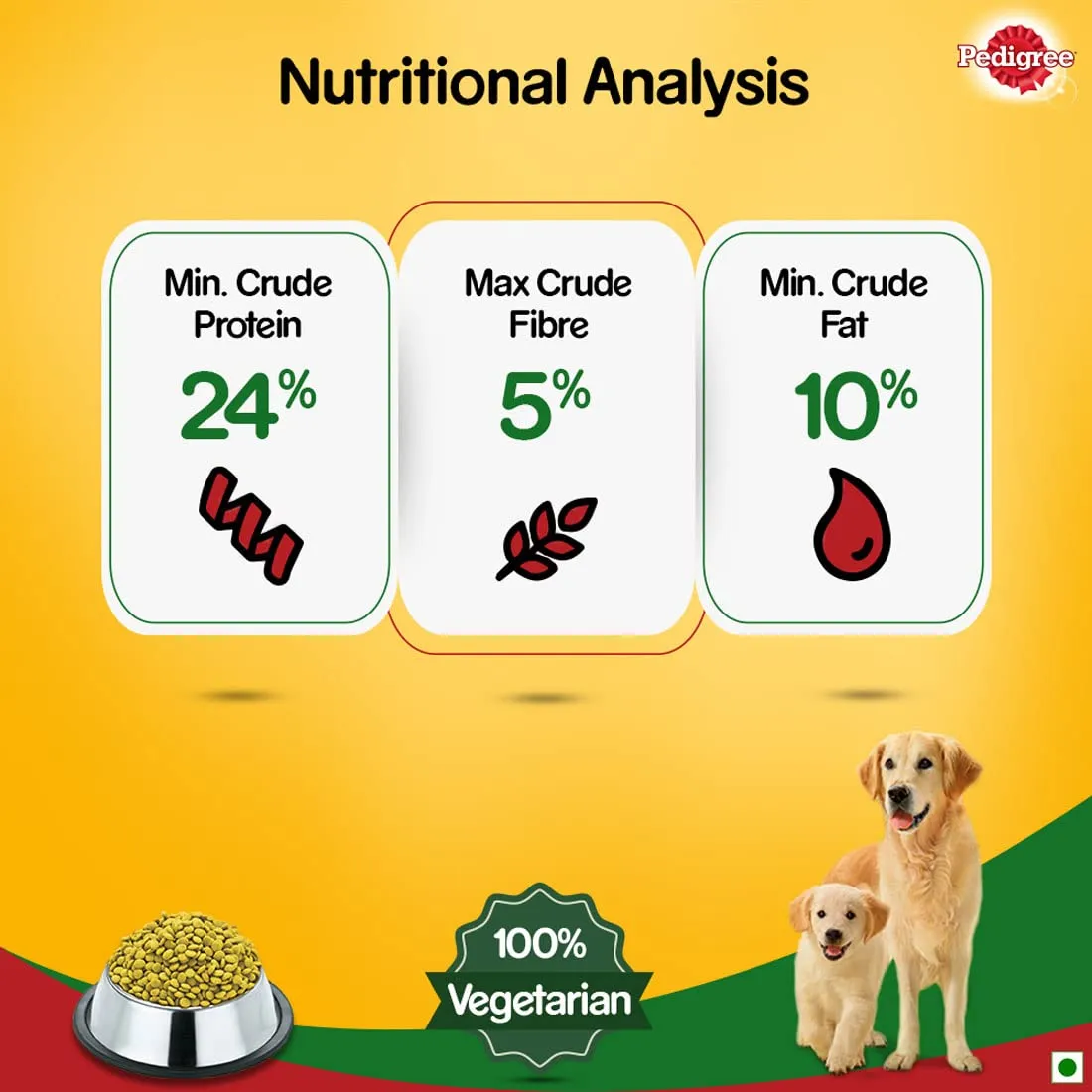 Pedigree Puppy & Adult Vegetarian Dry Dog Food 1kg