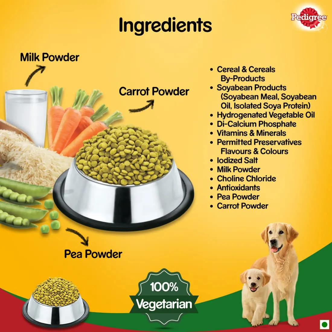 Pedigree Puppy & Adult Vegetarian Dry Dog Food 1kg